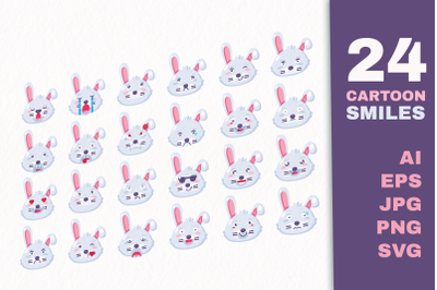 Rabbit Emoji Set