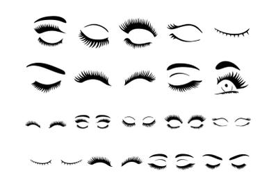 Eyelashes Stencil, Eyelashes Bundle, Eyelash Drawing SVG Digital.