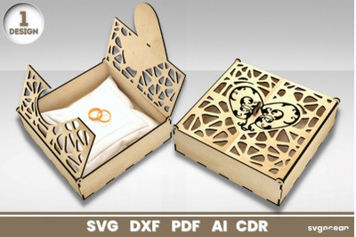 Wedding Ring Box Laser Cut | SVG | Glowforge