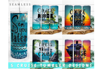 Cruise Tumbler Sublimation Designs Bundle, 20 Oz Skinny Tumbler Cruise