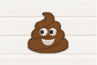 Poop Emoji Feltie | Applique Embroidery
