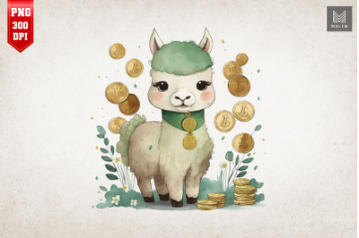 Llama &amp; Gold Coins St Patrick&#039;s Day