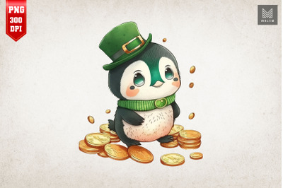 Penguin &amp; Gold Coins St Patrick&#039;s Day 3