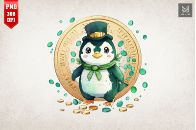 Penguin &amp; Gold Coins St Patrick&#039;s Day 4