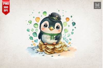 Penguin &amp; Gold Coins St Patrick&#039;s Day 5