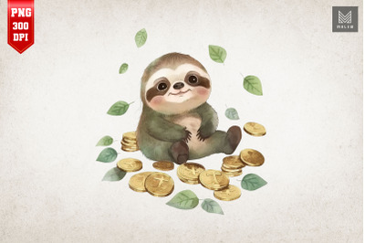 Sloth &amp; Gold Coins St Patrick&#039;s Day