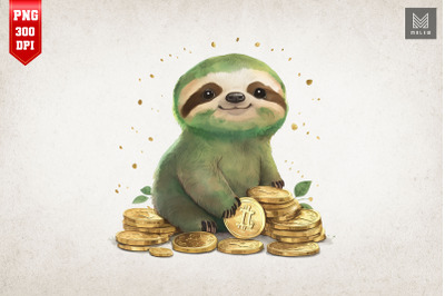 Sloth &amp; Gold Coins St Patrick&#039;s Day 3