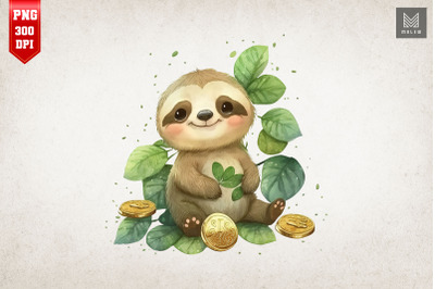 Sloth &amp; Gold Coins St Patrick&#039;s Day 4