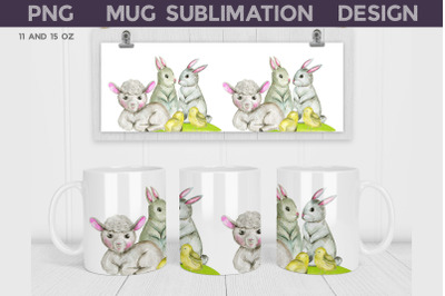 Easter Mug Sublimation | Animals Mug Wrap