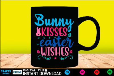 bunny kisses easter wishes svg design