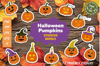 Halloween Pumpkins Stickers bundle