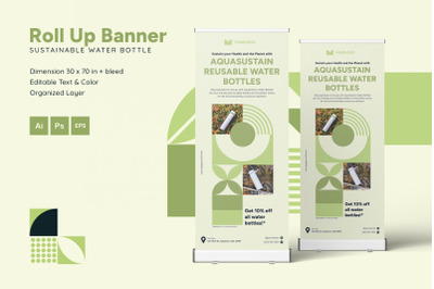 Water Bottle - Roll Up Banner