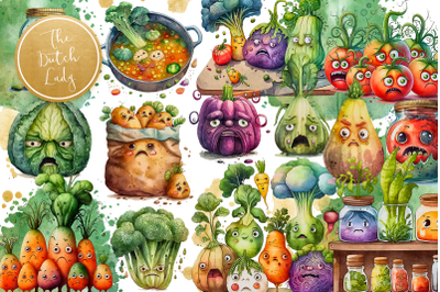 The Grumpy Vegetables Clipart Set