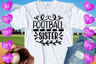 Football Sister Svg Cut Files