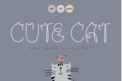 Cute Cat Hand Drawn Display Font