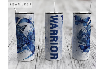 Colon Cancer Warrior Seamless Tumbler Wrap, 20 Oz Skinny Tumbler PNG