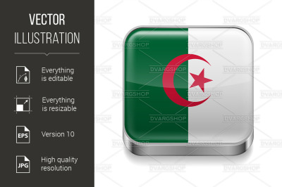 Metal icon of Algeria