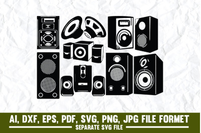 Speaker, Box - Container, Music, Noise, Stereo, Vector, Order, White B
