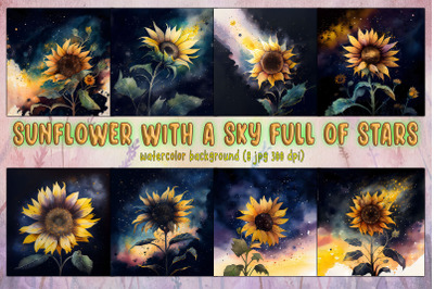 Sunflower With Sky Full Of Stars