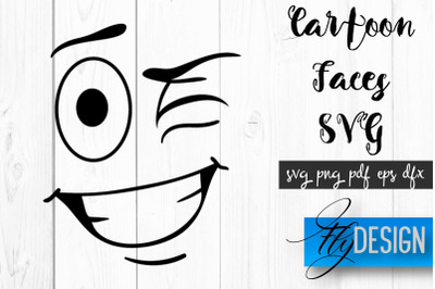 Cartoon Face SVG | Funny Face SVG Design | Funny Emotions SVG Quotes