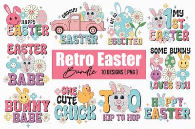 Retro Easter Sublimation Bundle - Easter Sublimation PNG Bundle