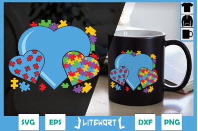 Autism hearts Autism Awareness Puzzle