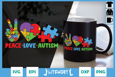 Peace love Autism Awareness