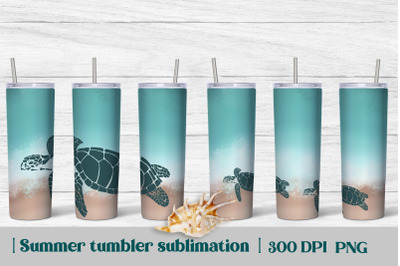 Beach tumbler sublimation | Turtle tumbler design