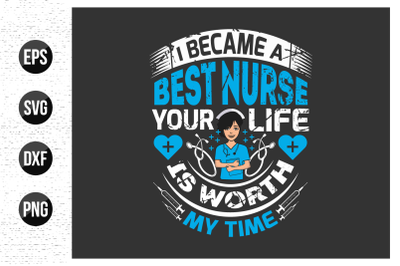 Nurse typographic quotes design vector.