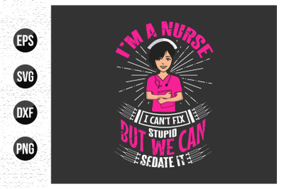 Nurse typographic slogan design vector.