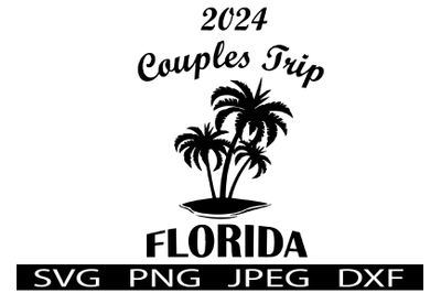 Couples Trip Florida Vacation 2024 SVG T-Shirt Design
