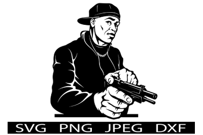 Gangster Thug SVG T-Shirt Design