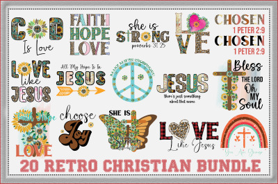 Retro Christian Bundle&2F;20 Sublimation Printing and Design