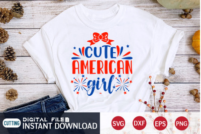 Cute American Girl SVG