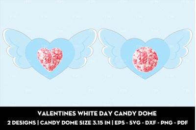 Valentines white day candy dome
