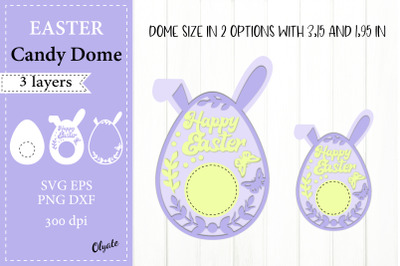 Happy Easter Candy Dome SVG. Egg Candy Dome SVG