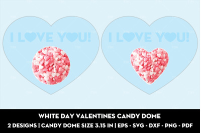 White day valentines candy dome