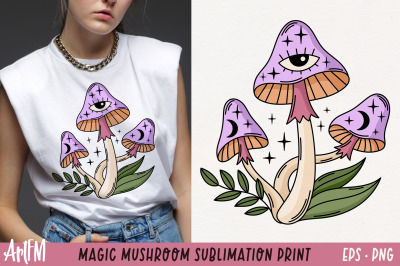 Magic Mushroom Clipart | Witchy Mushroom Sublimation PNG