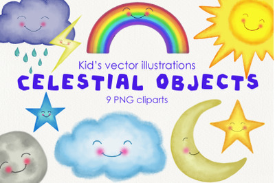 Kid&amp;&23;039;s Illustrations Celestial Objects