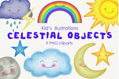 Kid&#039;s Illustrations Celestial Objects