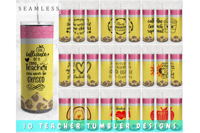 Teacher Tumbler Wraps Bundle, 20 Oz Skinny Tumbler Teacher Sublimation
