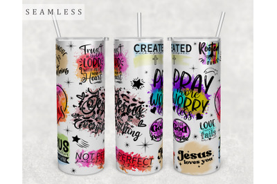 Christian Quotes Tumbler Wrap&2C; 20 Oz Skinny Tumbler Christian Design