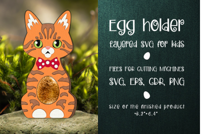 Ginger Tabby Cat | Easter Egg Holder Template