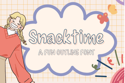 Snacktime | Fun Outline Font