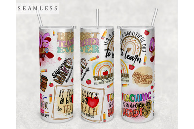 Teacher Quotes Tumbler Wrap, 20 Oz Skinny Tumbler Teacher Quotes PNG