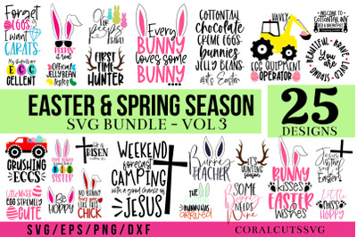 Spring Season &amp; Easter SVG Bundle Design