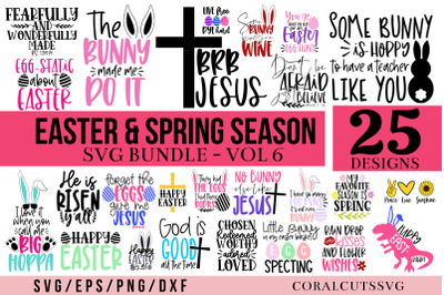 Big Easter &amp; Spring Season SVG Design Bundle
