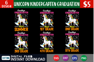 Unicorn Kindergarten Graduation SVG