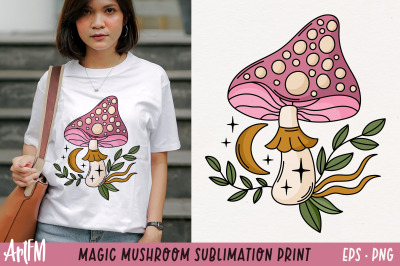 Magic Mushroom Clipart | Mystical Mushroom Sublimation PNG
