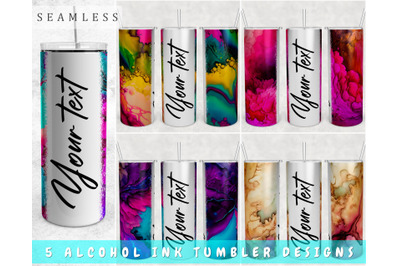 Personalizable Alcohol Inks Tumbler Wraps Bundle, 20 Oz Skinny Tumbler